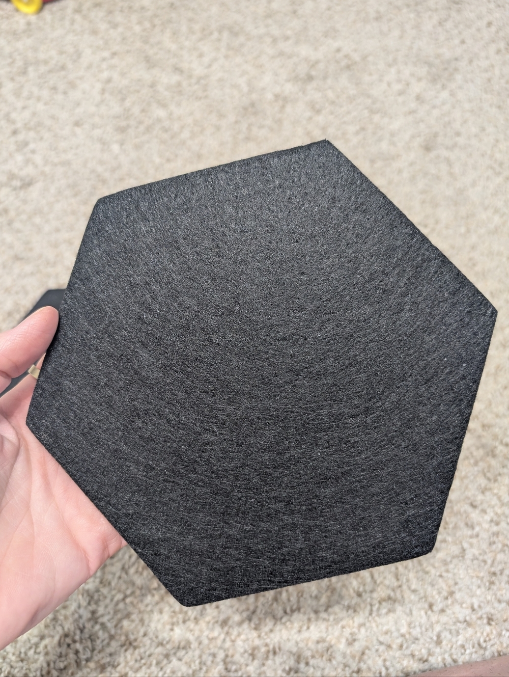7 Piece Adhesive Black Hexagonal Felt Board/Tiles